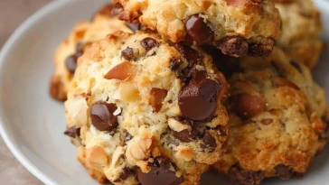 Biscuits au chocolat, noix de coco et amandes
