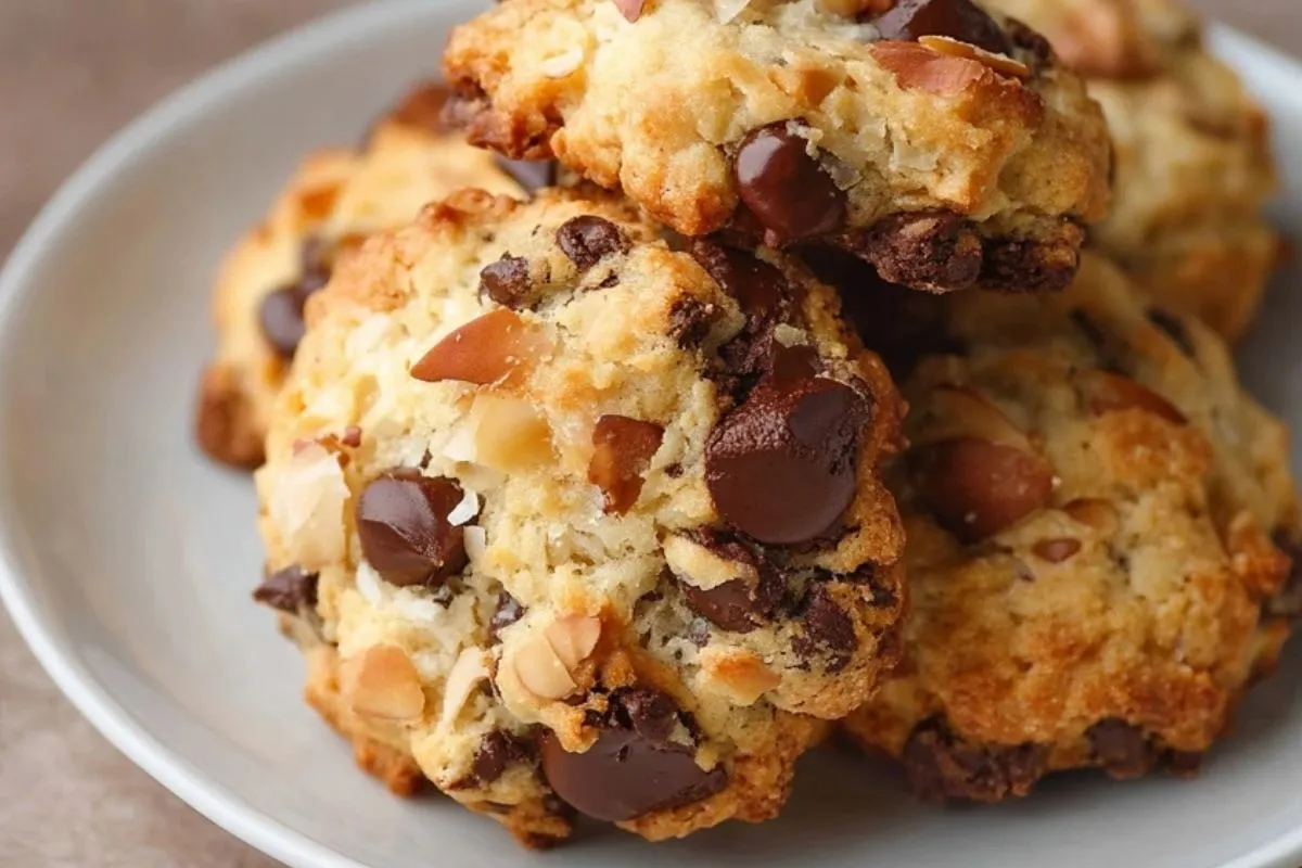 Biscuits au chocolat, noix de coco et amandes