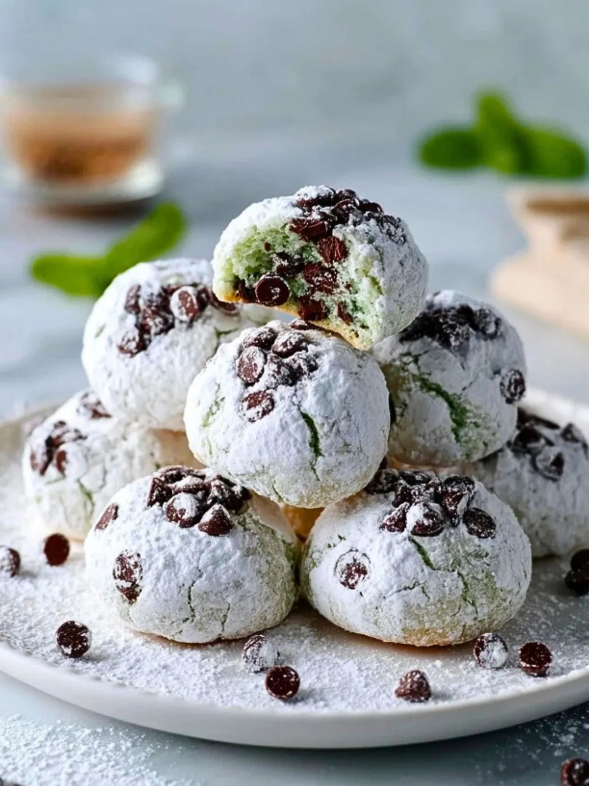 Biscuits En Neige À La Menthe Et Pépites De Chocolat (1)