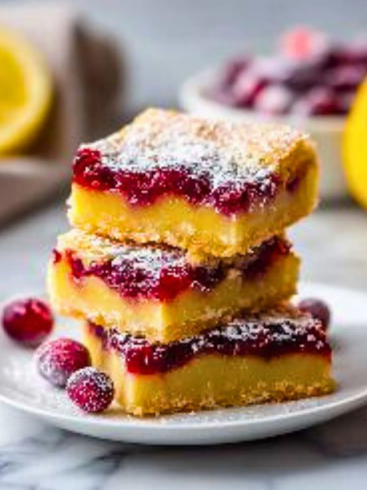 Carrés Au Citron Et Canneberges (1)