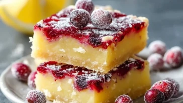 Carrés Au Citron Et Canneberges