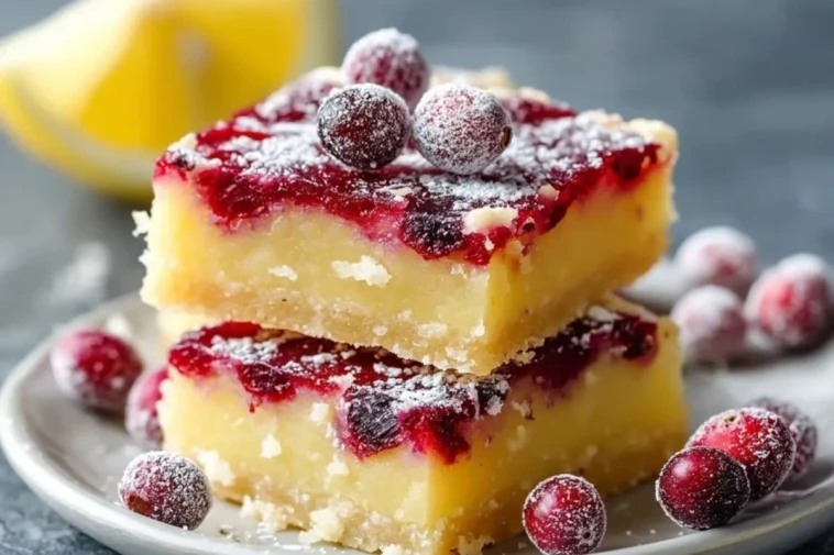 Carrés Au Citron Et Canneberges