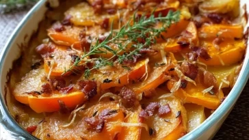 Casserole de pommes et de courge butternut
