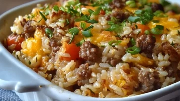 Casserole de viande hachée et de riz