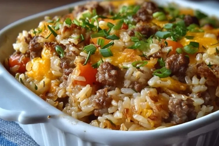 Casserole de viande hachée et de riz