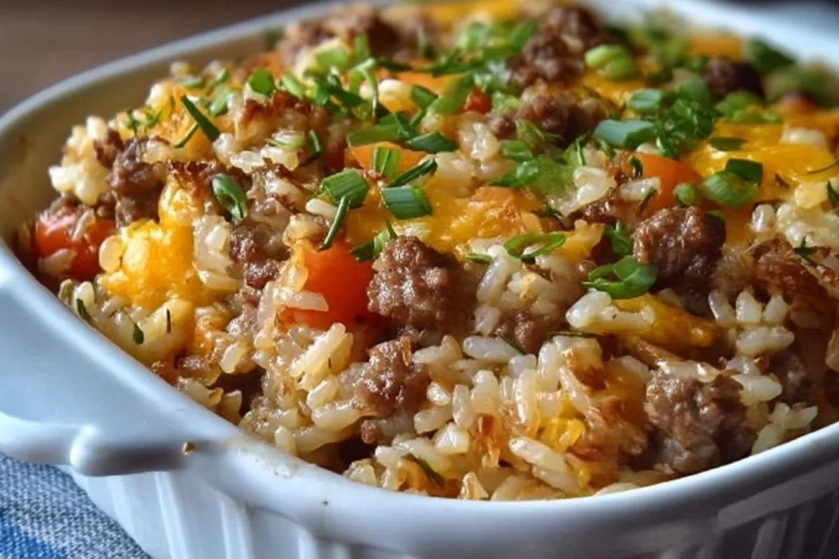 Casserole de viande hachée et de riz
