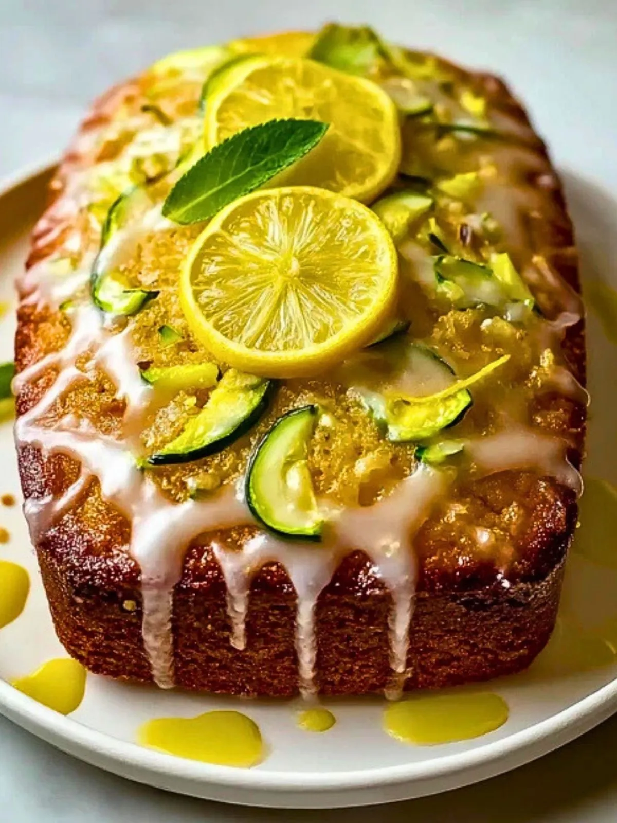 Gâteau Au Citron Et Courgette Avec Un Glaçage Doux (1)