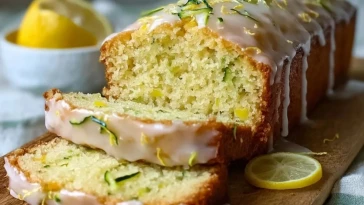 Gâteau Au Citron Et Courgette Avec Un Glaçage Doux
