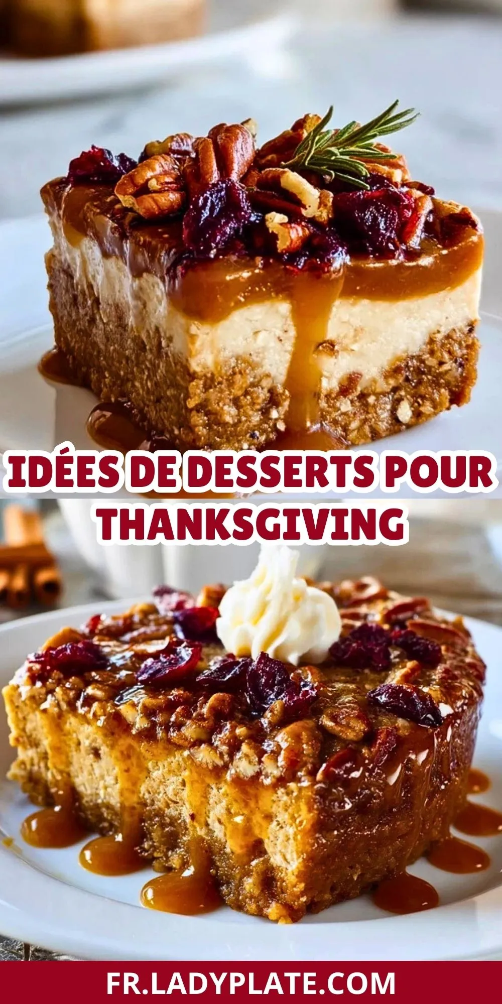 Idées de desserts pour Thanksgiving - Pin 1
