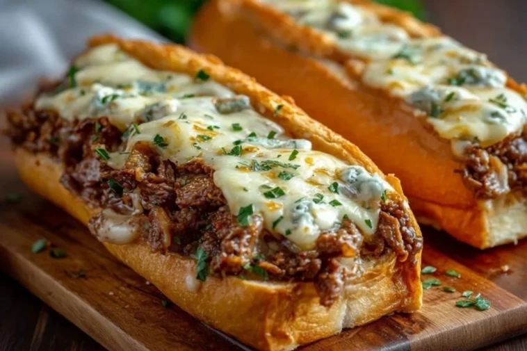 Pain à l'ail farci au cheesesteak