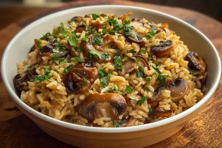 Riz Aux Champignons Savoureux En Une Seule Casserole