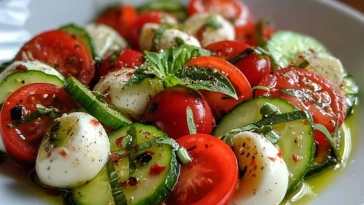 Salade Caprese de Concombres Frais