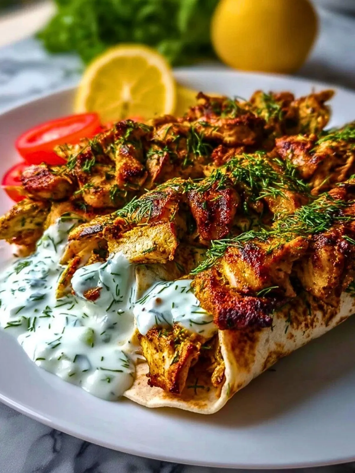 Shawarma de poulet avec sauce au yaourt (1)