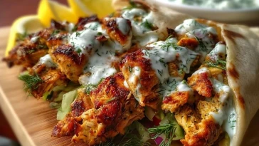Shawarma de poulet avec sauce au yaourt
