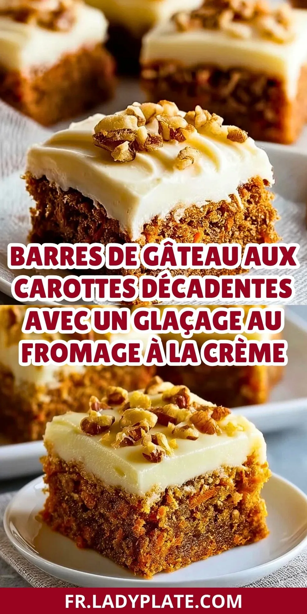 Barres De Gâteau Aux Carottes Décadentes Avec Un Glaçage Au Fromage À La Crème (2)