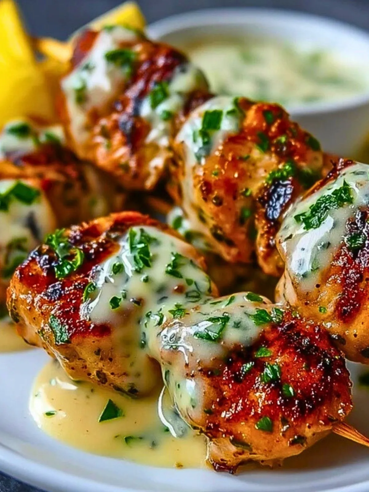 Bouchées De Poulet Grillé Avec Sauce Ail Crémeuse (1)