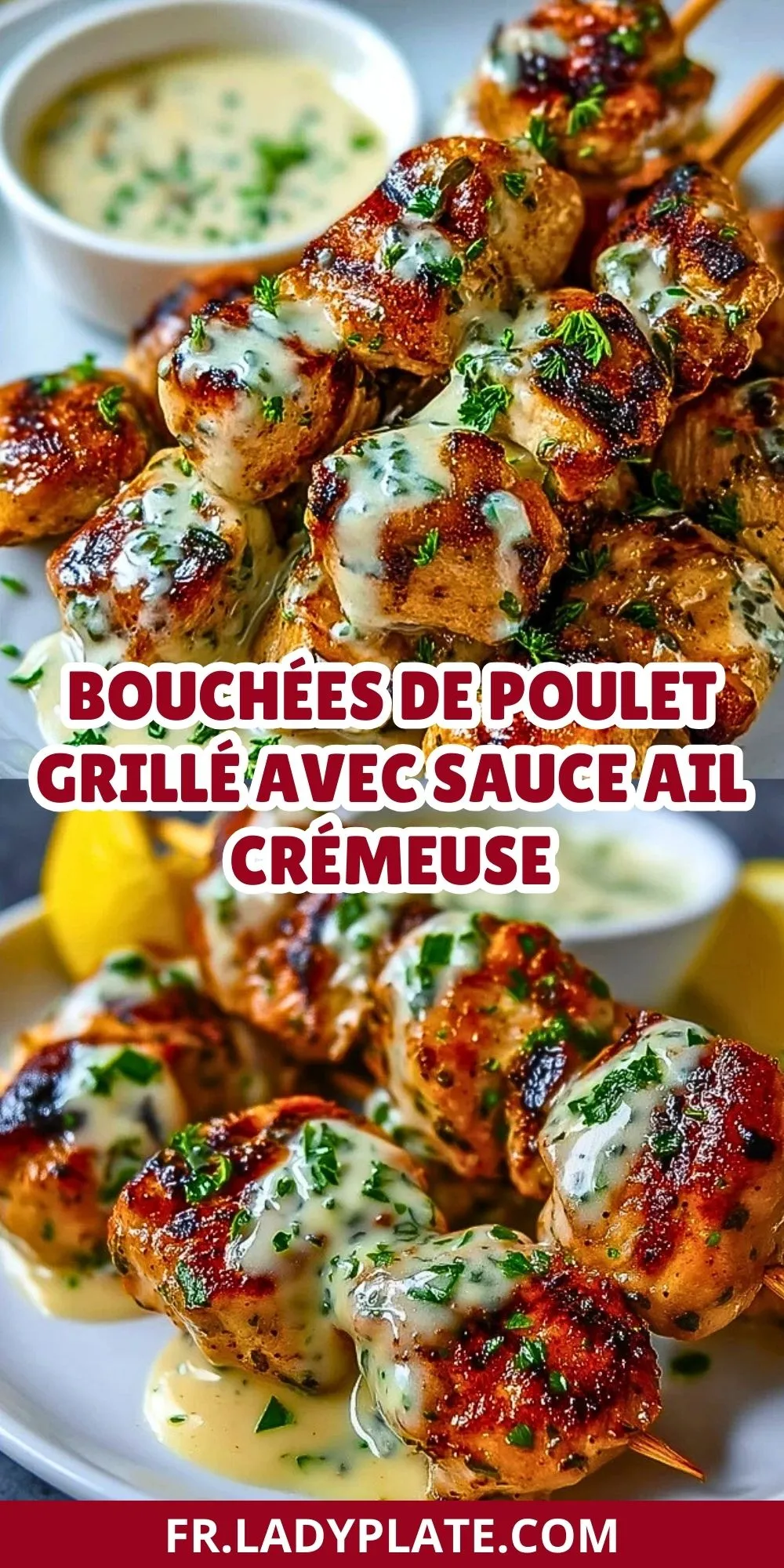 Bouchées De Poulet Grillé Avec Sauce Ail Crémeuse (2)