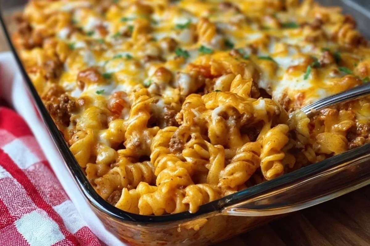 Casserole De Pâtes Au Cheeseburger