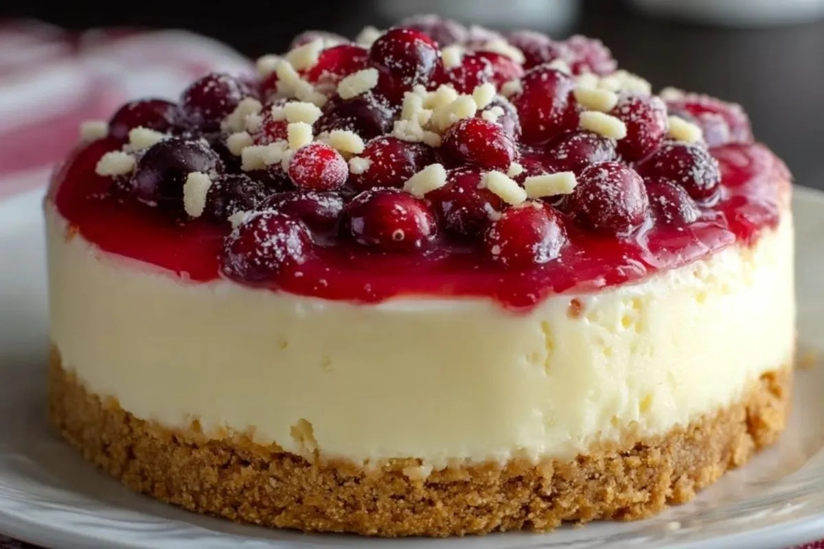 Cheesecake Aux Cranberries Et Chocolat Blanc Sans Cuisson
