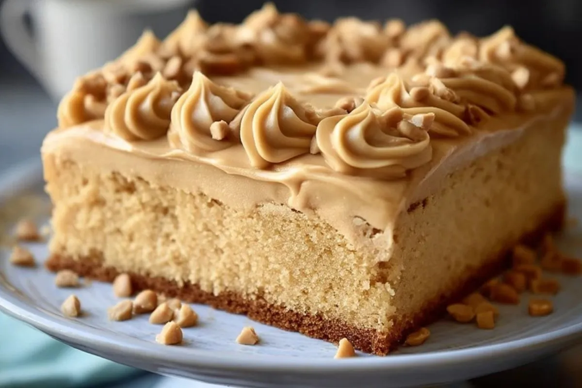 Gâteau Au Beurre De Cacahuète Avec Glaçage Au Beurre De Cacahuète
