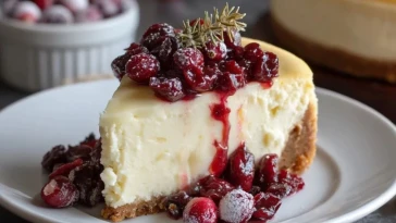 Gâteau Au Fromage Blanc Aux Canneberges Et Chocolat Blanc