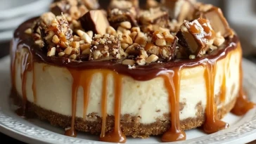 Gâteau Au Fromage Blanc Snickers Avec Caramel Salé