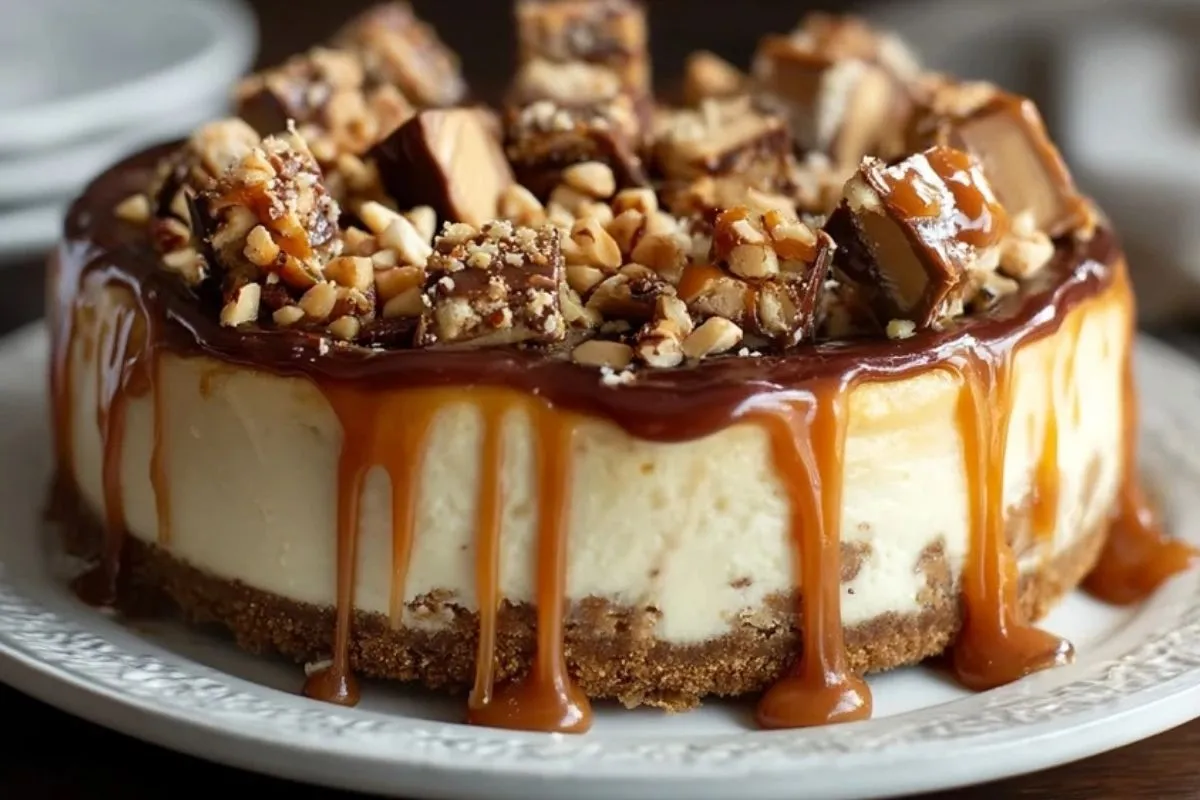 Gâteau Au Fromage Blanc Snickers Avec Caramel Salé