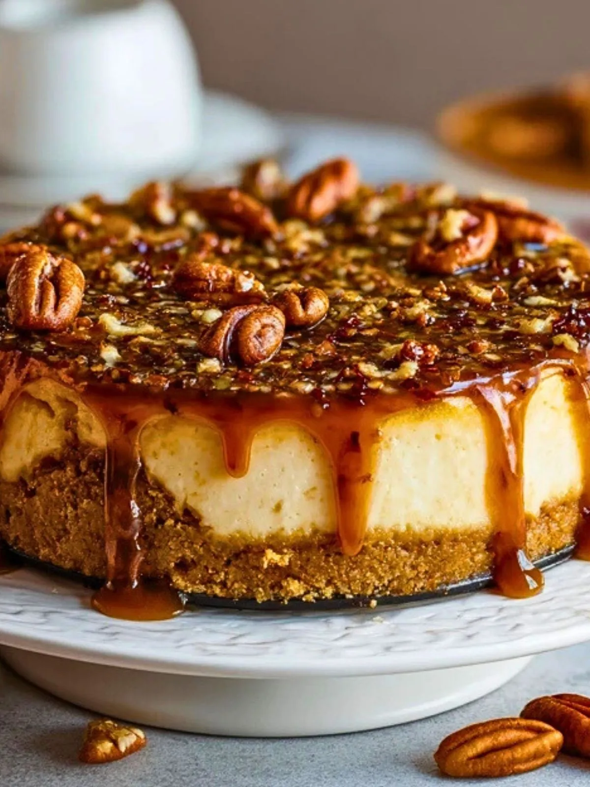 Gâteau Au Fromage Crémeux Aux Noix De Pécan (4)