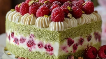 Gâteau Rêveux Pistache Framboise