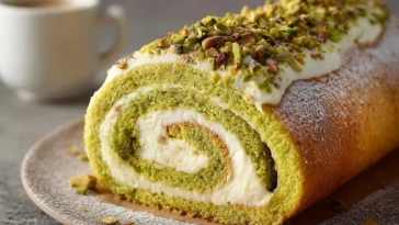 Gâteau Roulé aux Pistaches
