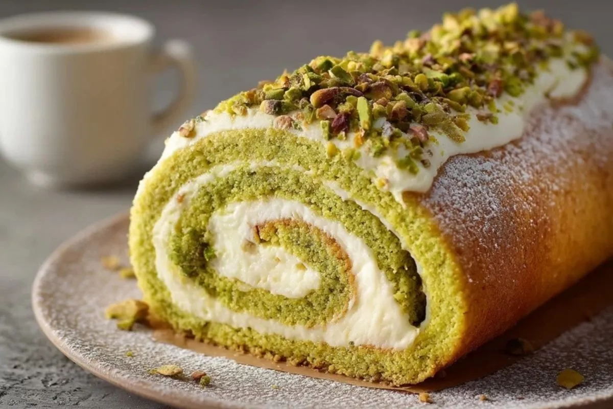 Gâteau Roulé aux Pistaches