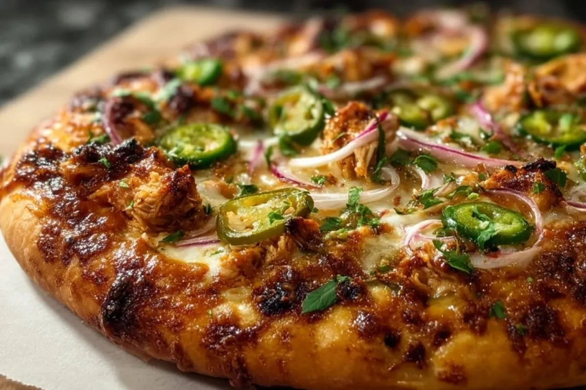 Pizza Poulet Épicé aux Jalapeños Marinés