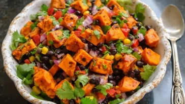 Salade De Patates Douces Rôties Aux Haricots Noirs