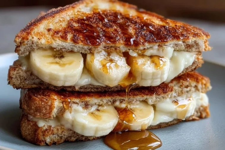 Sandwich Au Fromage Grillé Banane Et Miel