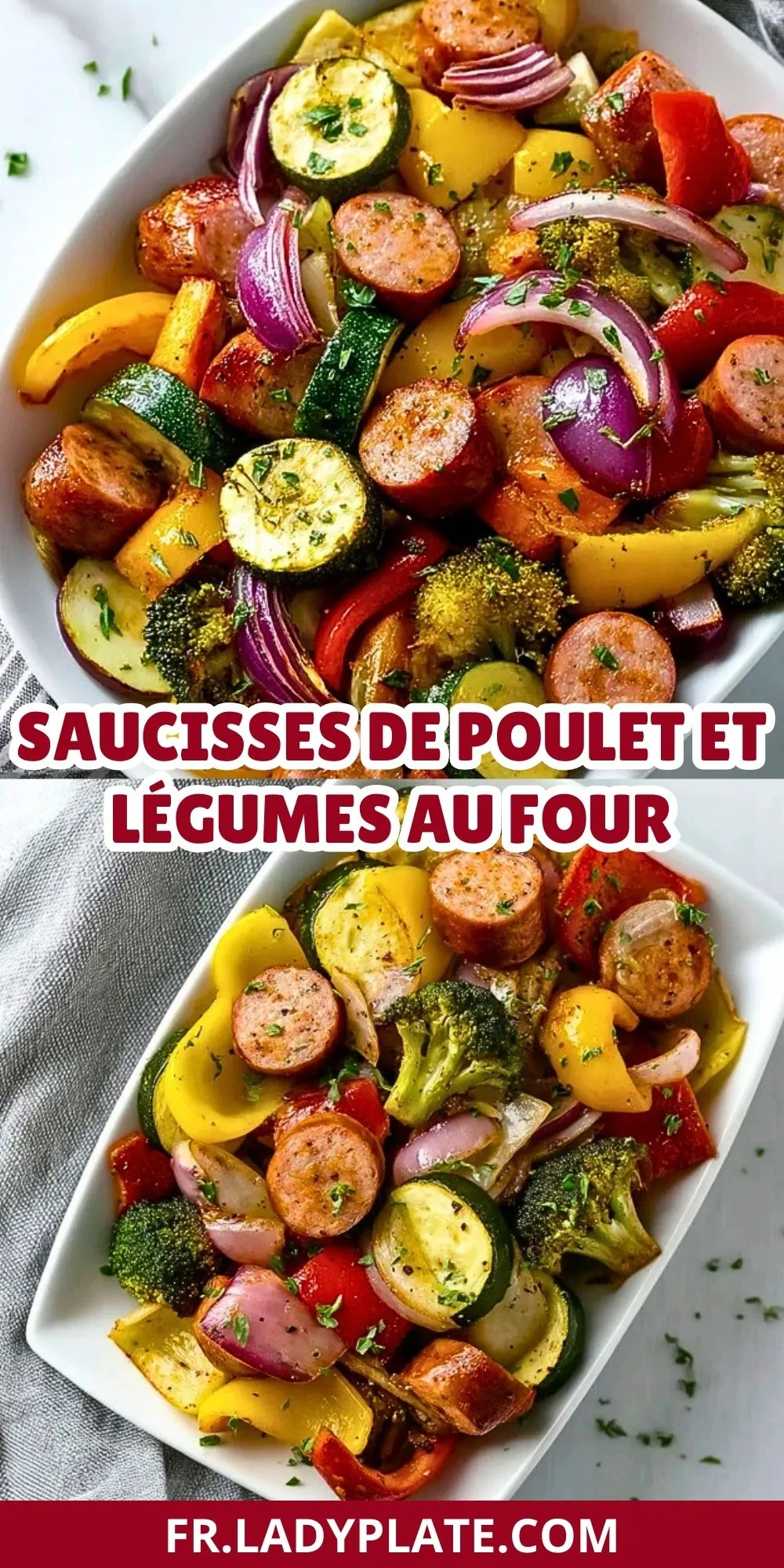 Saucisses de Poulet et Légumes au Four (2)