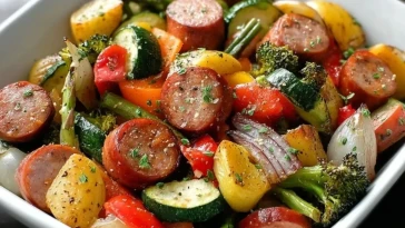 Saucisses de Poulet et Légumes au Four