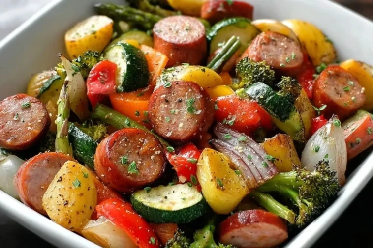 Saucisses de Poulet et Légumes au Four