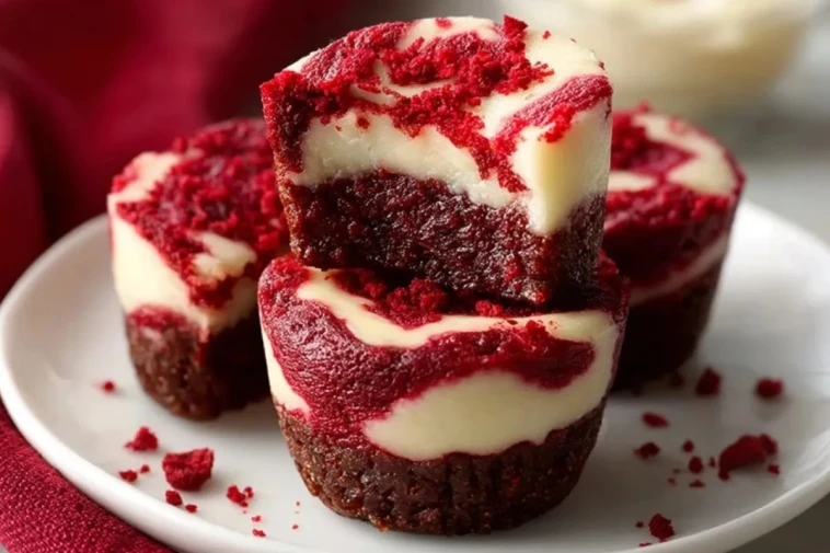 Bouchées De Brownie Velours Rouge Sucrées