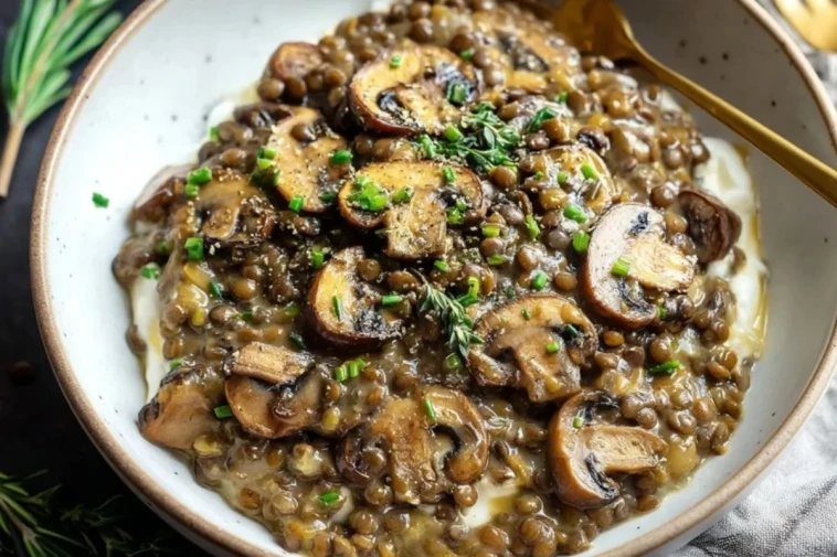 Stroganoff De Lentilles Et Champignons