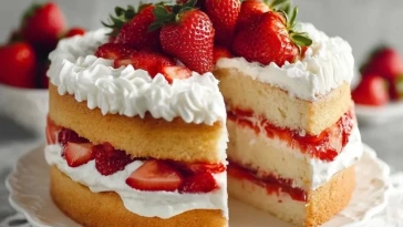 Gâteau à la Crème et aux Fraises