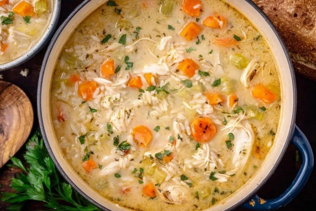 Soupe Crémeuse au Poulet et Riz