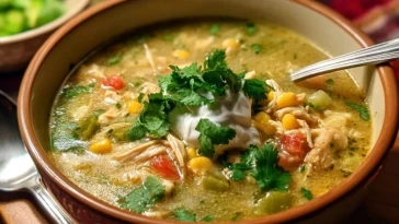 Soupe De Poulet Aux Enchiladas Vertes