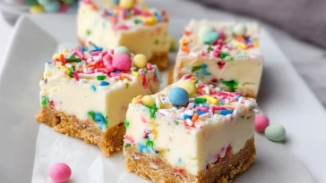 Barres De Cheesecake Funfetti De Pâques