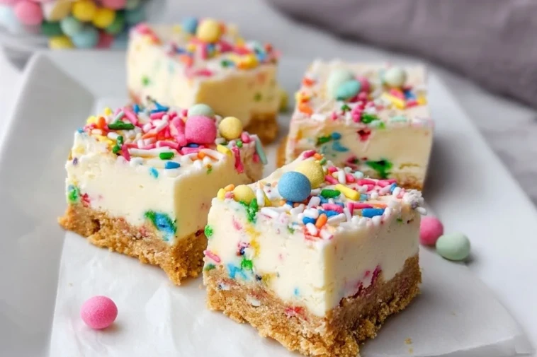 Barres De Cheesecake Funfetti De Pâques