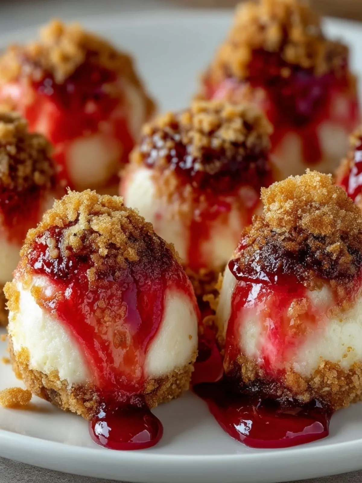 Bouchées De Cheesecake Aux Fraises Et Croquant (1)