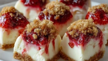 Bouchées De Cheesecake Aux Fraises Et Croquant