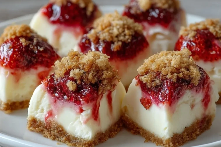 Bouchées De Cheesecake Aux Fraises Et Croquant