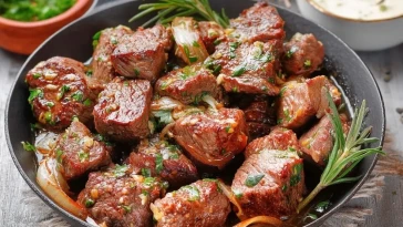 Bouchées De Steak Au Beurre Ail
