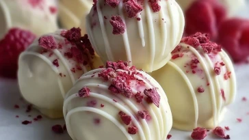 Boulettes de Cheesecake Framboise au Chocolat Blanc
