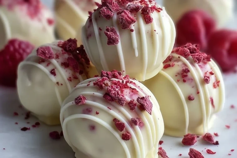 Boulettes de Cheesecake Framboise au Chocolat Blanc